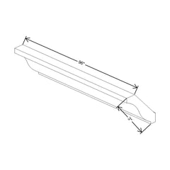 J&K Pearl Glazed H9 96" W 10-4 1/4 Crown Molding