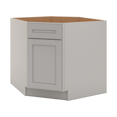 CNC Luxor 5-Piece Misty Grey 36" W Diagonal Corner Sink Base Cabinet