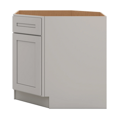 CNC Luxor 5-Piece Misty Grey 36" W Diagonal Corner Sink Base Cabinet