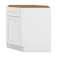 CNC Luxor 5-Piece White 36" W Diagonal Corner Sink Base Cabinet