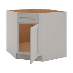 CNC Luxor 5-Piece Misty Grey 36" W Diagonal Corner Sink Base Cabinet