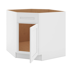 CNC Luxor 5-Piece White 36" W Diagonal Corner Sink Base Cabinet