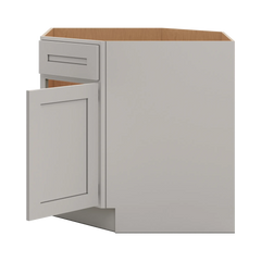 CNC Luxor 5-Piece Misty Grey 36" W Diagonal Corner Sink Base Cabinet