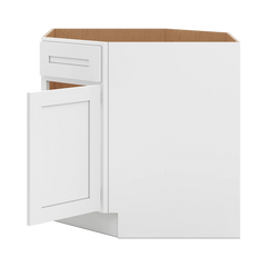 CNC Luxor 5-Piece White 36" W Diagonal Corner Sink Base Cabinet