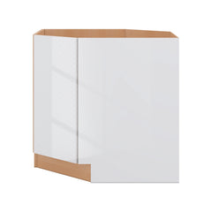 Modernform Cabinet Gloss White 36" W X 34 1/2" H X 24" D Diagonal Sink Base Cabinet