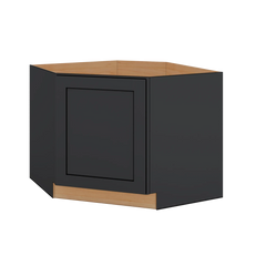 Modernform Cabinet Onyx Black Shaker 42" W X 34 1/2" H X 24" D Diagonal Corner Sink Base Cabinet