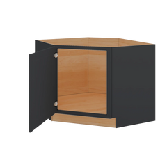 Modernform Cabinet Onyx Black Shaker 42" W X 34 1/2" H X 24" D Diagonal Corner Sink Base Cabinet