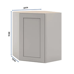 CNC Luxor Misty Grey 24" W X 30" H Diagonal Corner Wall Cabinet