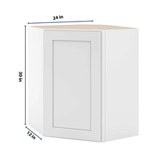 CNC Luxor 5-Piece White 24" W X 30" H Diagonal Corner Wall Cabinet