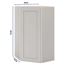 CNC Luxor 5-Piece Misty Grey 24" W X 42" H Diagonal Corner Wall Cabinet