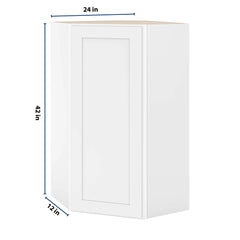 CNC Luxor 5-Piece White 24" W X 42" H Diagonal Corner Wall Cabinet