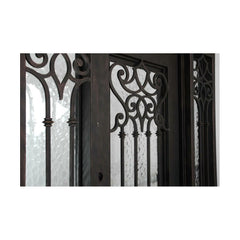 Carmen 5/9x6/8 Wrought Iron Prehung Front Door With Sidelites