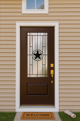 Texas Star 3/0x6/8 Single Prehung Fiberglass Door in Dark Brown