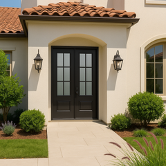 6/0x8/0 6 Lite Double Wrought Iron Prehung Front Door