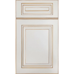 Cubitac Imperial Sofia Caramel Raised Panel Off-White with Glaze Door Sample