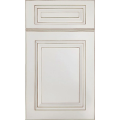 Cubitac Imperial Sofia Pewter Raised Panel Off-White with Glaze Door Sample