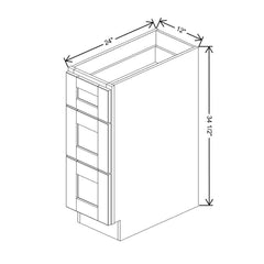 J&K Almond S2 Base w/3 Drawers - 12" W
