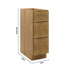 J&K Butterscotch B8 Base w/3 Drawers - 12" W