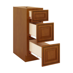 J&K Mocha Glazed K10 Base w/3 Drawers - 12" W