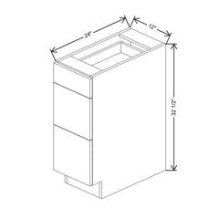 CNC Classic Broadway Nimbus 12" W X 32 1/2" H 3 Drawer Base Cabinet