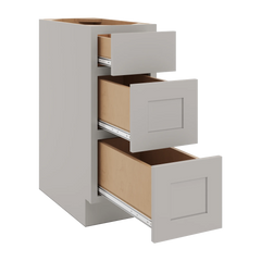 CNC Luxor Misty Grey 12" W X 32 1/2" H 3 Drawer Base Cabinet