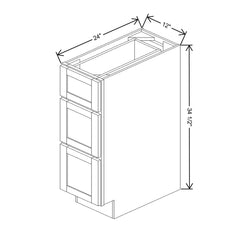 Wolf Classic Dartmouth 5-piece White Paint 12"W Base 3 Drawer Cabinet