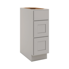 CNC Luxor Misty Grey 12" W 3 Drawer Base Cabinet