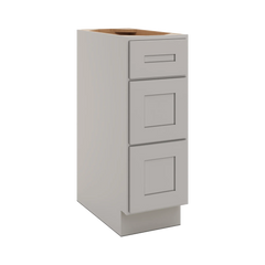 CNC Luxor 5-Piece Misty Grey 12" W 3 Drawer Base Cabinet