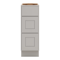 CNC Luxor Misty Grey 12" W 3 Drawer Base Cabinet