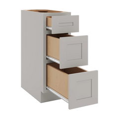 CNC Luxor 5-Piece Misty Grey 12" W 3 Drawer Base Cabinet