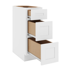 CNC Luxor 5-Piece White 12" W 3 Drawer Base Cabinet