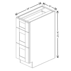 Fabuwood Quest Metro Frost 12" W X 34 1/2" H X 24" D  3 Drawer Base Cabinet