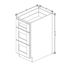 J&K Almond S2 Base w/3 Drawers - 15" W