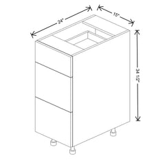 Fabuwood Ovela Catalina Rosales 1 15" W X 34 1/2" H X 24" D 3 Drawer Base Cabinet