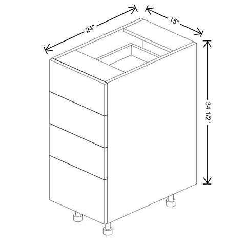 Fabuwood Illume Catalina Bianco Matte1"W 4 Drawer Base