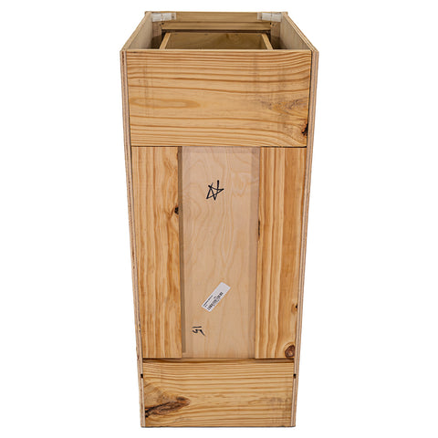 Kitchen Drawer Base Cabinet | Unfinished Poplar | Shaker Style | 15 in. | 3 Drawers