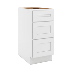 CNC Luxor 5-Piece White 15" W X 32 1/2" H 3 DraW X 32 1/2" Her Base Cabinet