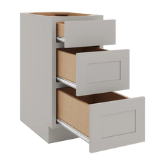 CNC Luxor Misty Grey 15" W X 32 1/2" H 3 Drawer Base Cabinet