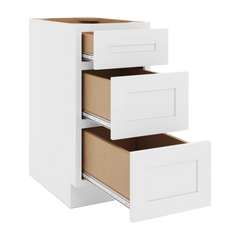 CNC Luxor 5-Piece White 15" W X 32 1/2" H 3 DraW X 32 1/2" Her Base Cabinet