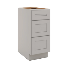 CNC Luxor 5-Piece Misty Grey 15" W 3 Drawer Base Cabinet