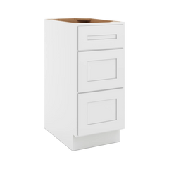 CNC Luxor 5-Piece White 15" W 3 Drawer Base Cabinet