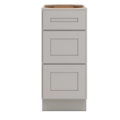 CNC Luxor 5-Piece Misty Grey 15" W 3 Drawer Base Cabinet