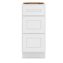 CNC Luxor 5-Piece White 15" W 3 Drawer Base Cabinet