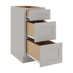 CNC Luxor 5-Piece Misty Grey 15" W 3 Drawer Base Cabinet