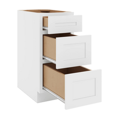 CNC Luxor 5-Piece White 15" W 3 Drawer Base Cabinet