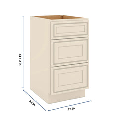 J&K Pearl Glazed H9 Base w/3 Drawers - 18" W