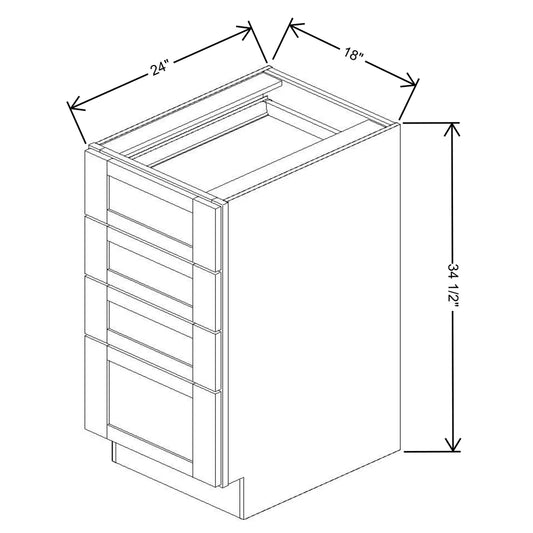 Fabuwood Allure Fusion Dove 18"W Base 4 Drawers
