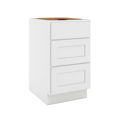 CNC Luxor White 18" W X 32 1/2" H 3 Drawer Base Cabinet