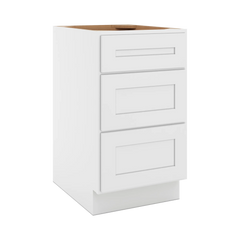 CNC Luxor 5-Piece White 18" W X 32 1/2" H X 32 1/2" 3 Drawer Base Cabinet