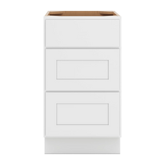 CNC Luxor White 18" W X 32 1/2" H 3 Drawer Base Cabinet